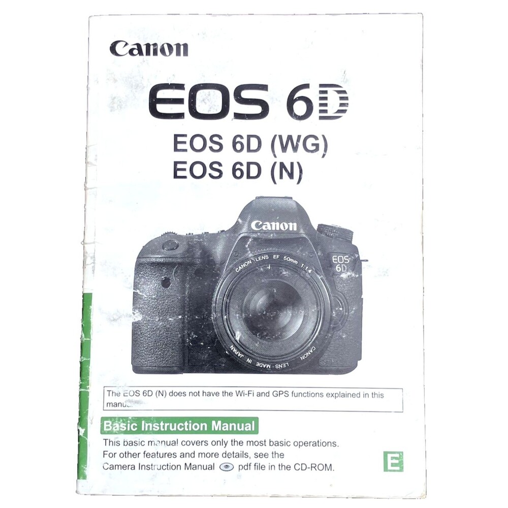 Canon EOS 6D Camera Basic Instruction Manual Booklet Genuine Pocket 6 inch WG N